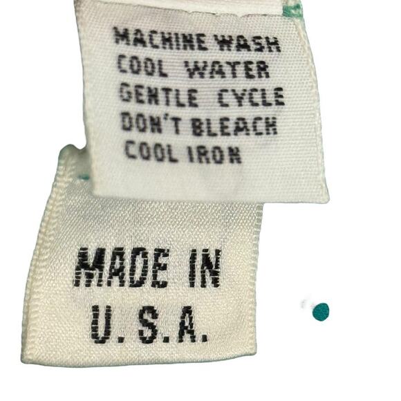 Act I Vintage Floral Satin Print Short Sleeve Blouson USA Made Green Dress sz 4 - Picture 14 of 16